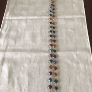 Necklace with colored stones 36”